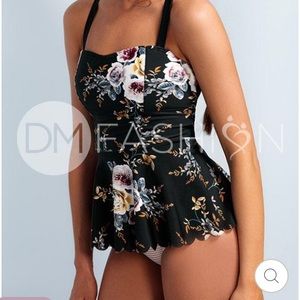 NWOT DM Fashion Peplum Tankini Top